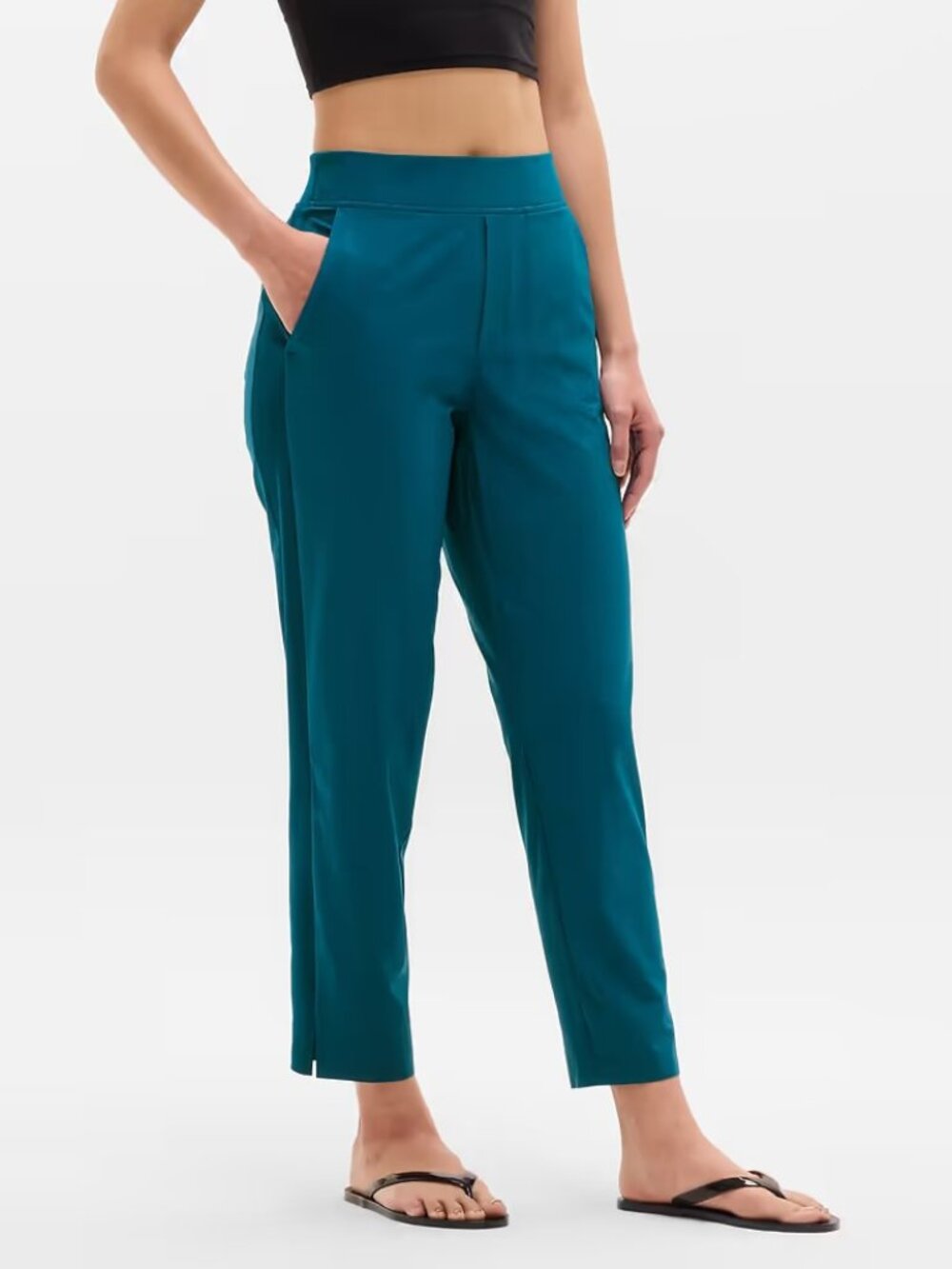 New Athleta 8 Brookly Mid Rise Ankle Pant Coastal Teal Size 8 Regular